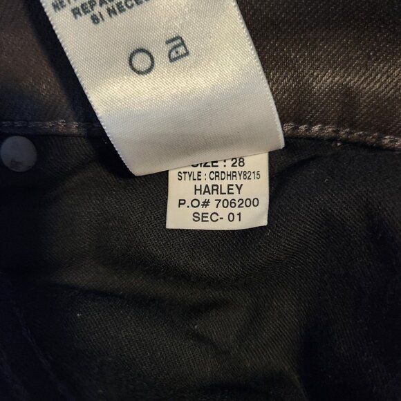 Joe’s Jeans Harley Skinny Mid-Rise Black Wax Coated Jeans Size 28 NEW NWT - Picture 15 of 16
